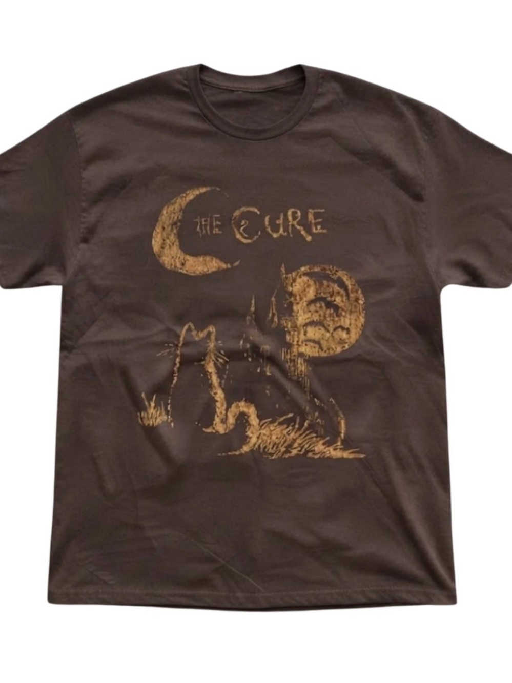 Brown The Cure Moon & Cat Graphic Tee